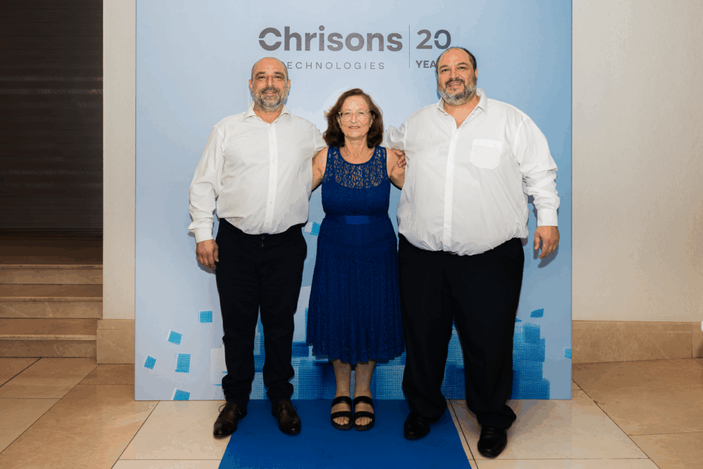 Eleni Aristodemou, Kyriacos Aristodemou, Ari Aristodemou at Chrisons Technologies 20-year anniversary party